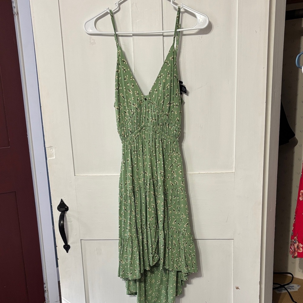 Angie Green Floral Backless Dress